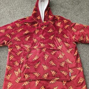 Red Pizza Print Men's Hoodie